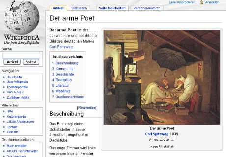 Online Memo-Spiel Home Edition "Der arme Poet"